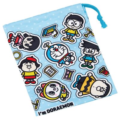 Skater KB63SN-A Children's Cup Bag, Drawstring Bag, Made in Japan, Sanrio I'm Doraemon Doraemon, Pop, Boys, Girls