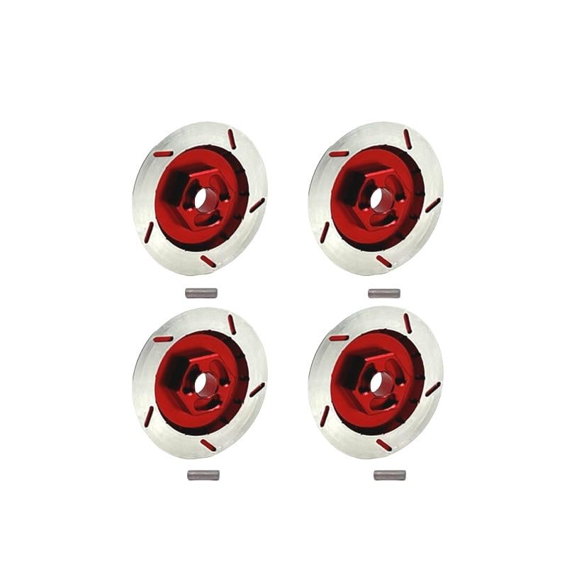 Metal Upgrade Remote Control Car Anti Genuine Metal 12mm Brake disc Decoration Fit for MN 1/12 MN128 MN86KS G500 Remote-Controlled car Parts(Red)