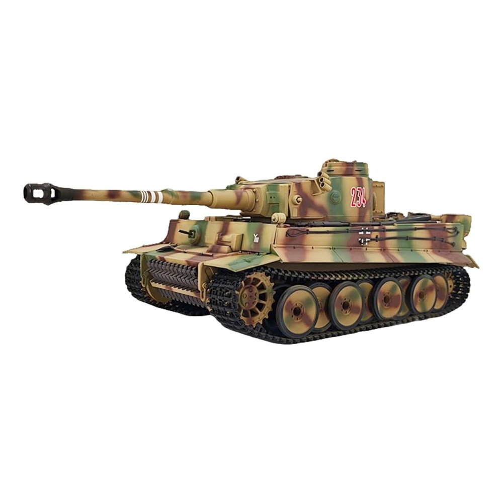 ConGamefun 1/16 RC Military Tank, 2.4G German Tiger L RC Heavy-Duty Tank with 7.0 Control Board, Simulated Sound, Smoke & Lights, in-Place Rotation, Pellet Launching, Gift for Adults (RTR)