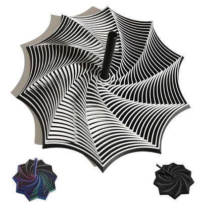 3D Printed Expanded Sensory Fidget Star, Fractal Fidget Hexagon with Handles, Large Star Shaped Fidget Toys for Office Desktop Decompression Toys Stress Relief Whirling Spiral (Black White, mid)