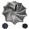 3D Printed Expanded Sensory Fidget Star, Fractal Fidget Hexagon with Handles, Large Star Shaped Fidget Toys for Office Desktop Decompression Toys Stress Relief Whirling Spiral (Black White, mid) view 1