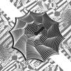 3D Printed Expanded Sensory Fidget Star, Fractal Fidget Hexagon with Handles, Large Star Shaped Fidget Toys for Office Desktop Decompression Toys Stress Relief Whirling Spiral (Black White, mid) view 3