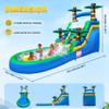 26FT Commercial Grade Inflatable Water Silde for Kids Adults, Heavy Duty PVC Adult Water Slides with Big Airtight Water Pool, Adults Waterslide with 950W Blower for Outdoor,Blue (Blue/26FT) view 2