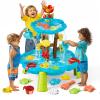 Linkowin Sand and Water Table for Toddlers 3-8, 2-Tier Kids Water Play Table with Watering Flower & Beach Toys, Outdoor Sensory Table for Backyard, Summer Beach Activity Table for Boys Girls Age 3+ view 1
