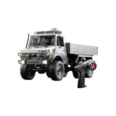 ConGamefun 1/18 Scale 6WD RC Transport Truck, All-Terrain Off-Road Remote Control Transport Truck with Dual-Speed Gearbox, LED Lights, Vehicle Model Gift for Adults (Silver)