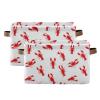 CWUPZAY Red Crawfish Storage Basket Canvas Fabric Collapsible Storage Bins Box Organizer Waterproof for Home Bedrooms 1 Pack view 2