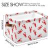 CWUPZAY Red Crawfish Storage Basket Canvas Fabric Collapsible Storage Bins Box Organizer Waterproof for Home Bedrooms 1 Pack view 4