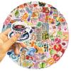 100Pcs Aesthetic Water Bottles Stickers, Mediterranean Style Aesthetic Stickers for Girls Teens Adults, Waterproof Vinyl Decals for Laptop Scrapbook Journal Luggage Guitar Party Supplies(Red100) view 2
