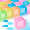 Simgoing 300 Pcs Mini Ice Cube Stress Balls Toys Bulk Squeeze Square Ball Sensory Toys Stress Relief Ice Cube for Small Prize Birthday Party Favor Bags Box Filling, 6 Colors view 2