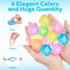 Simgoing 300 Pcs Mini Ice Cube Stress Balls Toys Bulk Squeeze Square Ball Sensory Toys Stress Relief Ice Cube for Small Prize Birthday Party Favor Bags Box Filling, 6 Colors view 3