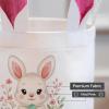 Personalized Easter Basket for Kids - Easter Bunny Basket with Fixed Ears & Handle, Durable for Egg Hunting Gifts, Boys and Girls (Pink Style 9) view 2