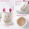 Personalized Easter Basket for Kids - Easter Bunny Basket with Fixed Ears & Handle, Durable for Egg Hunting Gifts, Boys and Girls (Pink Style 9) view 3