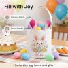 Personalized Easter Basket for Kids - Easter Bunny Basket with Fixed Ears & Handle, Durable for Egg Hunting Gifts, Boys and Girls (Pink Style 9) view 4