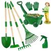 Faticenic Kids Gardening Set 7-piece Toddler Gardening Set with Wheelbarrow, Shovel, Rake and Leaf Rake, Educational Kids Garden Tools for Outdoor Backyard Play, Dcoration de Jardin view 1
