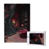 RMYRHQ Opulent Gothic Reading Room Wooden Jigsaw Puzzles Adult 1000pieces Exquisite Red&Black Library with Stained Glass&Leather Armchair Detailed for Collectors Valentines Day and Birthday Gifts view 2