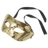 Alasum Gold Sequin Mirror Half Face Party Mask for Women Carnival Cosplay Dance Prop view 1