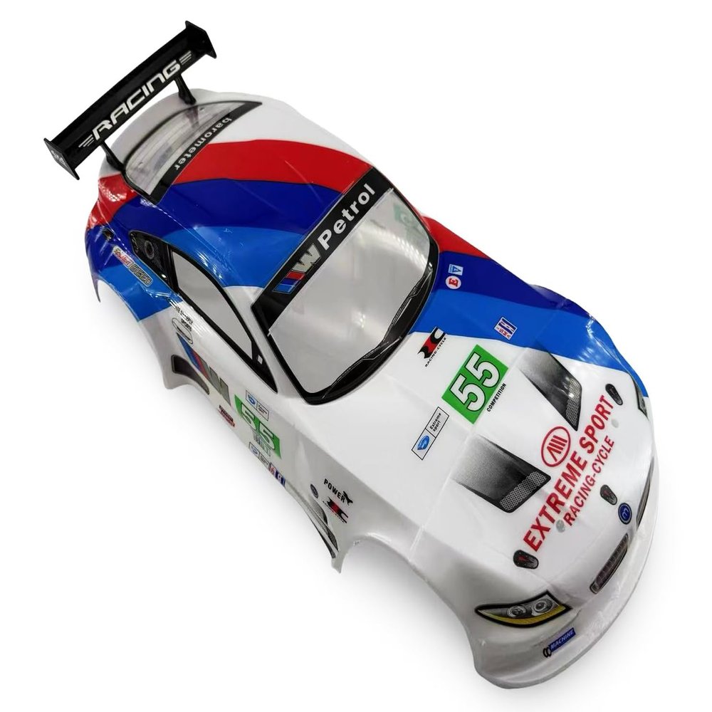 1/10 Scale RC Drift Racing Touring On Road Car Painted Body Shell, Spoiler Included, Pre-Cut, 258mm Wheelbase (BMW BMW M3 GT2 Style)