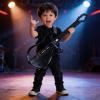 Alomejor Kids Guitar Toy, Rechargeable Stringless Smart Electric Guitar, LED Lights, Fun Musical Instrument for Toddlers and Children (Black) view 3
