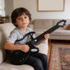 Alomejor Kids Guitar Toy, Rechargeable Stringless Smart Electric Guitar, LED Lights, Fun Musical Instrument for Toddlers and Children (Black) view 4