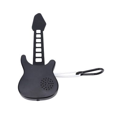 Alomejor Mini Guitar, Silicone Portable Foldable Guitar Keychain with Sound Chips for Kids and Adults, Ideal Musical Toy for Ages 2-9 (Black and White Version)