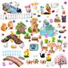U-Zimikee 100 Pcs Mini Fairy Garden Accessories - Miniature Landscape Decorations with Bridge Pond House Gnome Figurines Mini Resin Animals Miniature Garden Figures Bulk for Dollhouse Garden Craft view 1