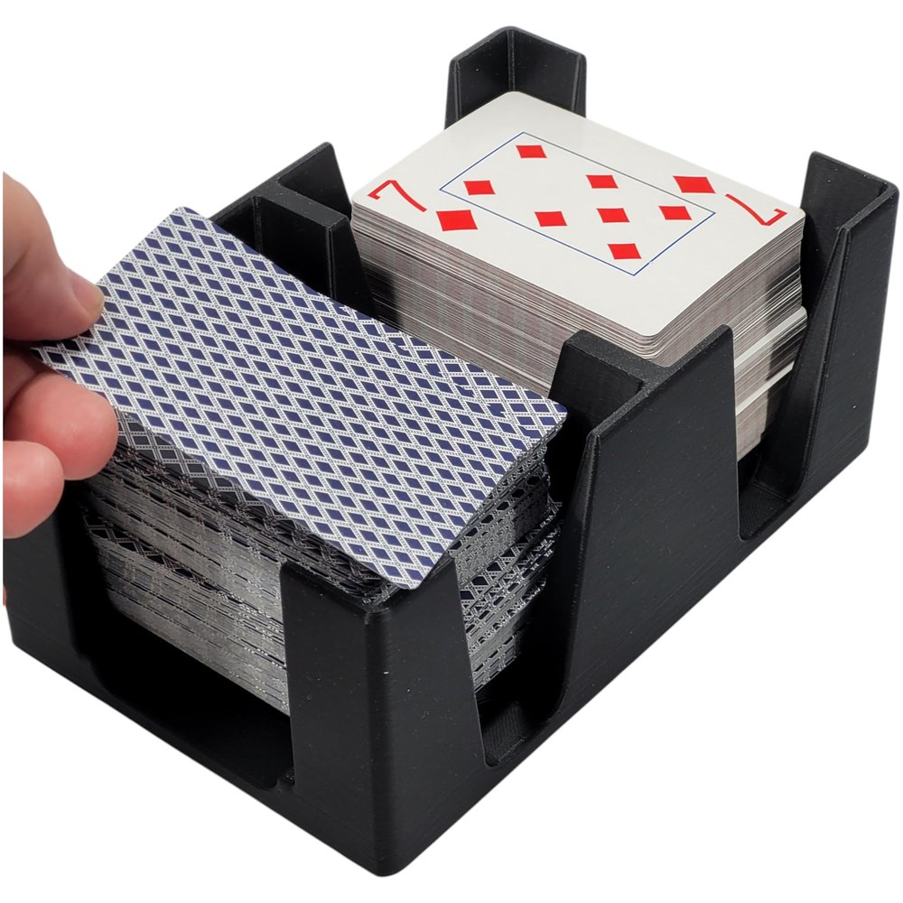 Revolving Six Deck Playing Card Tray for 2-6 Decks: Made in USA (Black)
