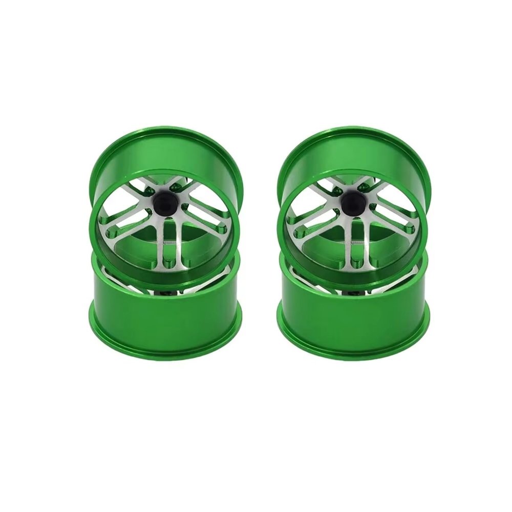 RC Car Toys Components For Tamiya For MINI 4WD 4 Pcs Color Wheel Aluminum Hub Medium Diameter Lightweight Homemade Parts Accessories(Green)