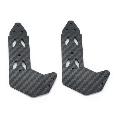 2Pcs Carbon Fiber Side Spoiler Rear Wing Plate Bracket Compatible with Limitless F1 1/7 Scale RC Car Model Upgrade Accessories