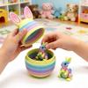 3D Easter Egg Set, Mystery Rabbit Egg with Bunny Inside Surprise Bunny Eggs Party Favors Easter Basket Stuffers Home Desk Decor (2pcs Red+Gold) view 2