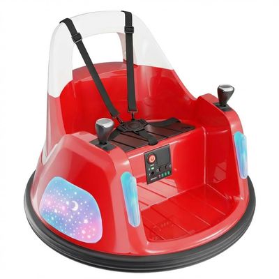 12V Bumper Car, Electric Ride on Toys for Toddlers & Kids 1-3 with Remote Control, 3-Speed, 360 Spin, Music, 5 Lighting Mode, DIY Stickers, Baby Toys Gift (red)