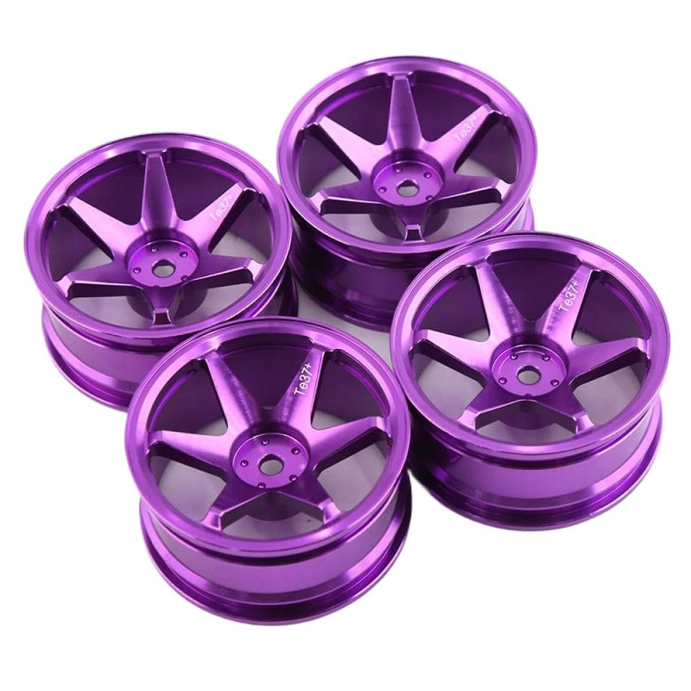 4pcs 1/10 On-Road Drift Car 52MM Aluminum Metal Wheel Hub Compatible with Kyosho 1:10 Scale RC Cars