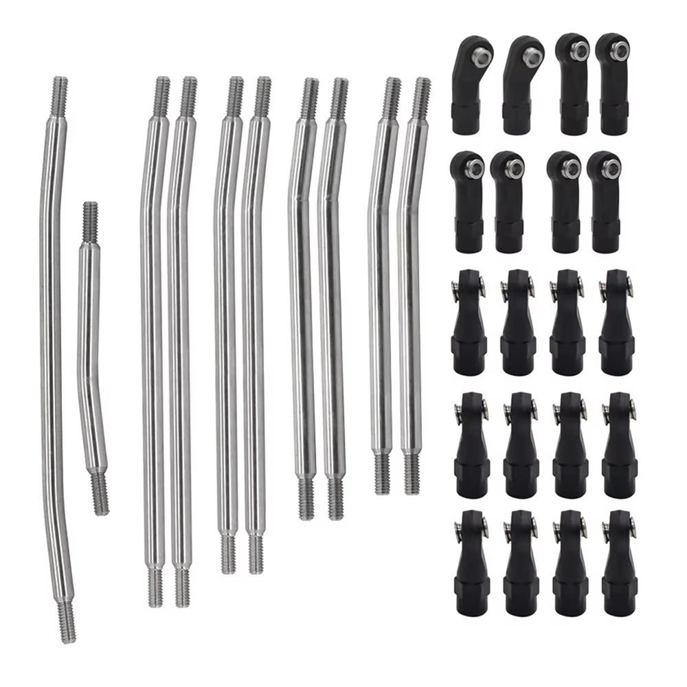 RC Car Toys Components For Axial For SCX10 For SCX10 II 90046-1/10 Stainless Steel Connecting Rod 313mm/324mm Kit RC Crawler Upgrade Accessory(313MM)