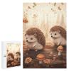 1000 PCS Woode Puzzles for Aldult, Personalized Wooden Puzzles for Family Games, Funny Nature Lovely Hedgehog Lovers Jigsaw Puzzle with Box for Gift, Lightweight Puzzle Piece for Beginner view 1