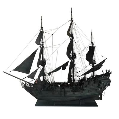 3D Wooden Pirate Ship Model Kit, 1:50 Scale Black Pearl Model DIY Assembly Sailing Ship, Large Display Building Set for Desk Decor & Collector (80cm)