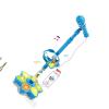 Childrens Song Microphone Featuring Detachable Stand and LED Lights for Home Musical Enjoyment Blue Microphone Toy view 1