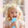 Childrens Song Microphone Featuring Detachable Stand and LED Lights for Home Musical Enjoyment Blue Microphone Toy view 2