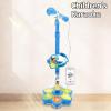 Childrens Song Microphone Featuring Detachable Stand and LED Lights for Home Musical Enjoyment Blue Microphone Toy view 4