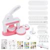 BestYiJo 85 Pcs Button Maker Machine Kit: 55mm & 35mm Round/Heart Pin Badge Press for DIY Craft Supplies, Gifts & Party Favors (Pink) view 1