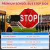 18" Reflective Stop Sign for School Buses, LED Flashing Traffic Warning Sign, Automatic Retraction, 24V Safety Signal for Enhanced Visibility view 3