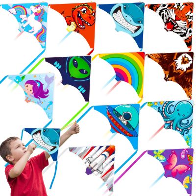 12 Pack Mini Kites for Kids, Catapult Kites Finger Kite for Kids Thumb Launching Catapult Kite Birthday Party Favors for Boys Girls Teens Beach Park Backyard Outdoor Sports Flying Toys