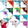 12 Pack Mini Kites for Kids, Catapult Kites Finger Kite for Kids Thumb Launching Catapult Kite Birthday Party Favors for Boys Girls Teens Beach Park Backyard Outdoor Sports Flying Toys view 1
