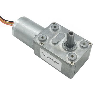 JGY-2430 DC Worm Gear Motor, 12V 40RPM Self-Locking Reversible Brushless Motor with Speed Measuring, 1-60kg.cm Torque, Totally Enclosed (12V 10rpm)
