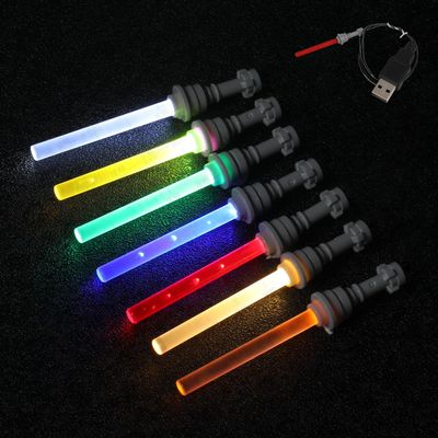 7Pcs Light Sword Set, Compatible with Building Block Models, USB Powered Light Sword Accessories for DIY Bricks