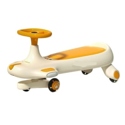 Wiggle Car Swing Wiggle Car for Kids Ride On Scooterfor Ages 3 and Up Flashing Wheels Toy Set for Indoor Outdoor Play Twisting Cars(Yellow)