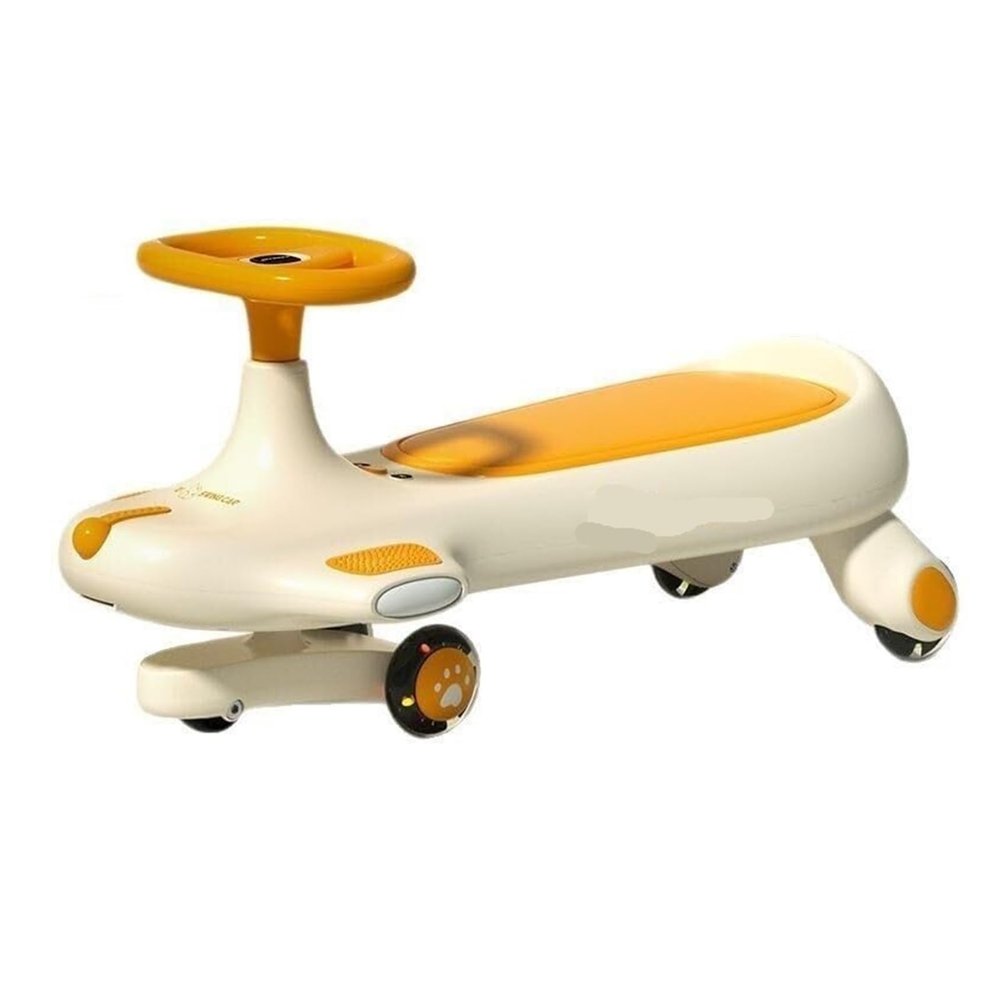Wiggle Car Swing Wiggle Car for Kids Ride On Scooterfor Ages 3 and Up Flashing Wheels Toy Set for Indoor Outdoor Play Twisting Cars(Yellow)