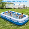 Extra Large Family Inflatable Pool, 130" x 72" x 22" Blow Up Pool for Kids & Adults, Thick PVC Kiddie Swimming Pool for Backyard Summer Fun view 3