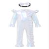YONGHS Toddler Baby Girl Bell Bottom Jumpsuit Shiny Metallic 70s Disco Costume Birthday Party Outfit Ivory 12-18 Months view 3