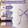 Honeydak Purple Laundry Basket Bow Hamper Coquette Laundry Basket Cotton Rope Purple Hamper 15 x 17.7 Inches Toy Box Large Coquette Bow Teens Girls Room Storage for Blanket Toys Clothes Organization view 3