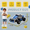 12V Kids Ride On Building Block Car W/Parents Control,Electric Truck Car/Kart-Switch Freely,Building Vehicles,One Chassis,Two Forms,Four-Wheel Suspension for Kids 2-4, Blue view 2