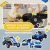 12V Kids Ride On Building Block Car W/Parents Control,Electric Truck Car/Kart-Switch Freely,Building Vehicles,One Chassis,Two Forms,Four-Wheel Suspension for Kids 2-4, Blue view 3